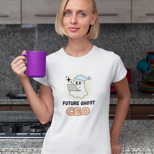 Future Ghost CEO T-Shirt – Funny Ghost Boss Graphic Tee for Work & Startup Humor