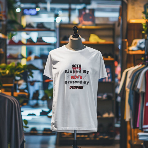 Goth T-Shirt – Kissed by Death, Dressed by Despair | Dark Aesthetic Tee