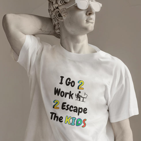 Funny Parent Shirt – I Go 2 Work 2 Escape The Kids – Sarcastic Tee