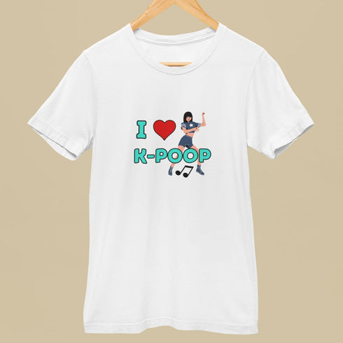 I Love K-Poop Funny K-Pop Parody T-Shirt – Humorous Music Fan Gift