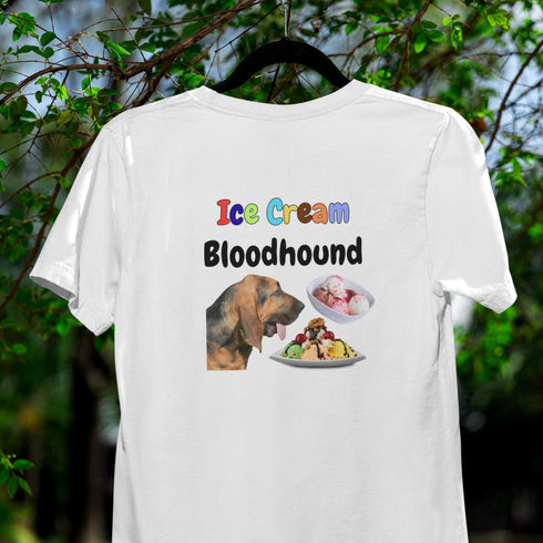 Ice Cream Bloodhound Graphic Tee - Quirky Animal Lover T-Shirt
