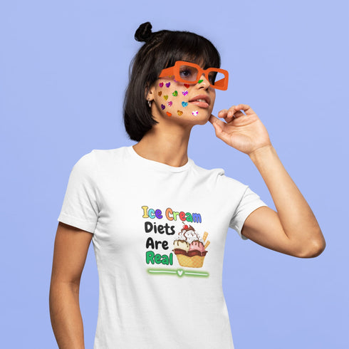 Ice Cream Diets Are Real T-Shirt – Funny Foodie Tee for Summer Vibes