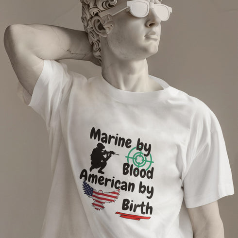 Marine by Blood American by Birth | Patriotic Military T-Shirt