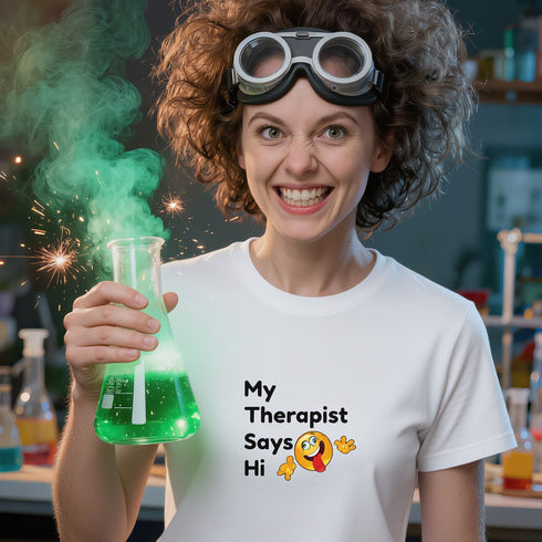 My Therapist Says Hi T-Shirt | Funny Mental Health Gift Tee