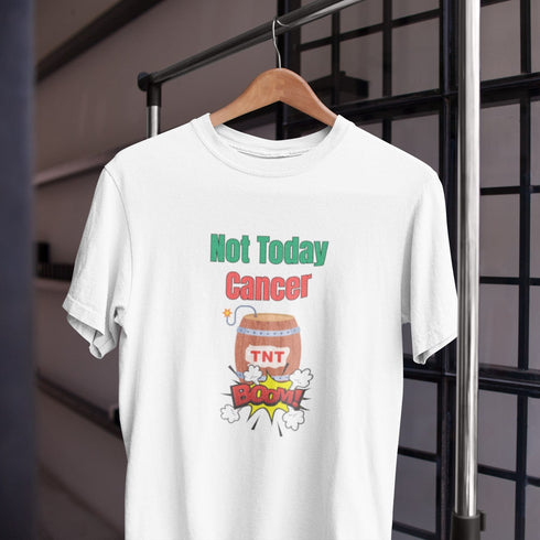 Not Today Cancer BOOM T-Shirt – Bold Cartoon Explosion Tee for Fighters, Survivors & Supporters