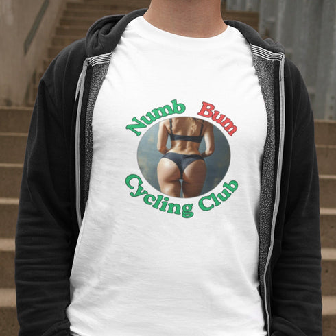 Numb Bum Cycling Club T-Shirt – Funny Gift for Cyclists & Bike Lovers