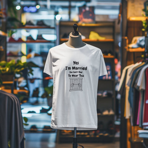 Funny Married T-Shirt: Yes, I’m Married… She Said I Had to Wear This