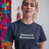 Navy Chocolate Bloodhound t-shirt – humorous hound dog lover tee, great birthday gift for Bloodhound mums and dads
